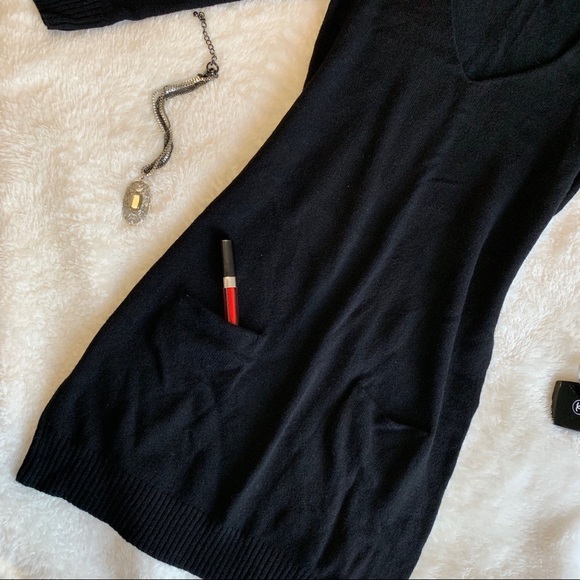 ☀️sale! {EXPRESS} Black 3/4 Sleeve Sweater Dress - Picture 5 of 6